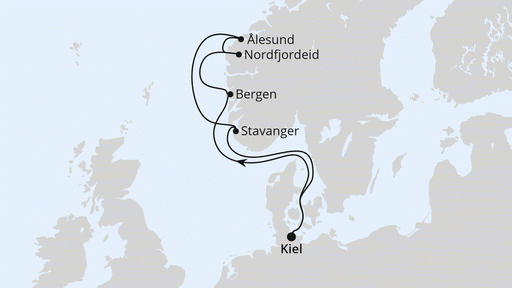 AIDAnova Norwegen mit Bergen ab Kiel