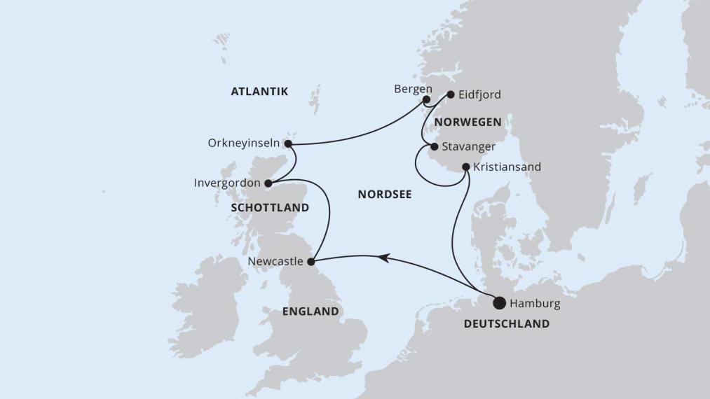 AIDAsol England, Schottland und Norwegen