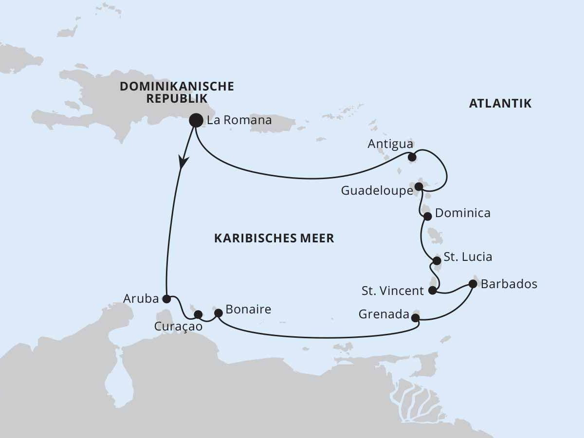Rep Dom Routes Karibik Kreuzfahrten mit AIDA, MEIN SCHIFF, COSTA und MSC Cruises