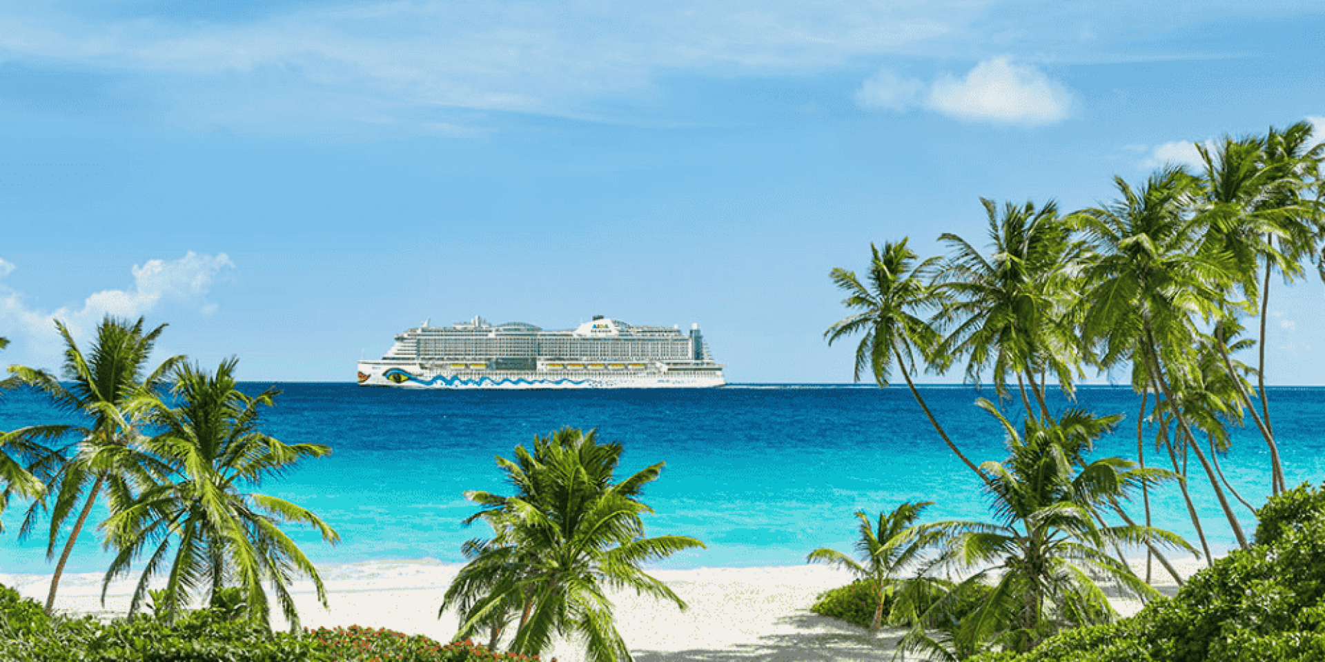 AIDAperla auf See in der Karibik